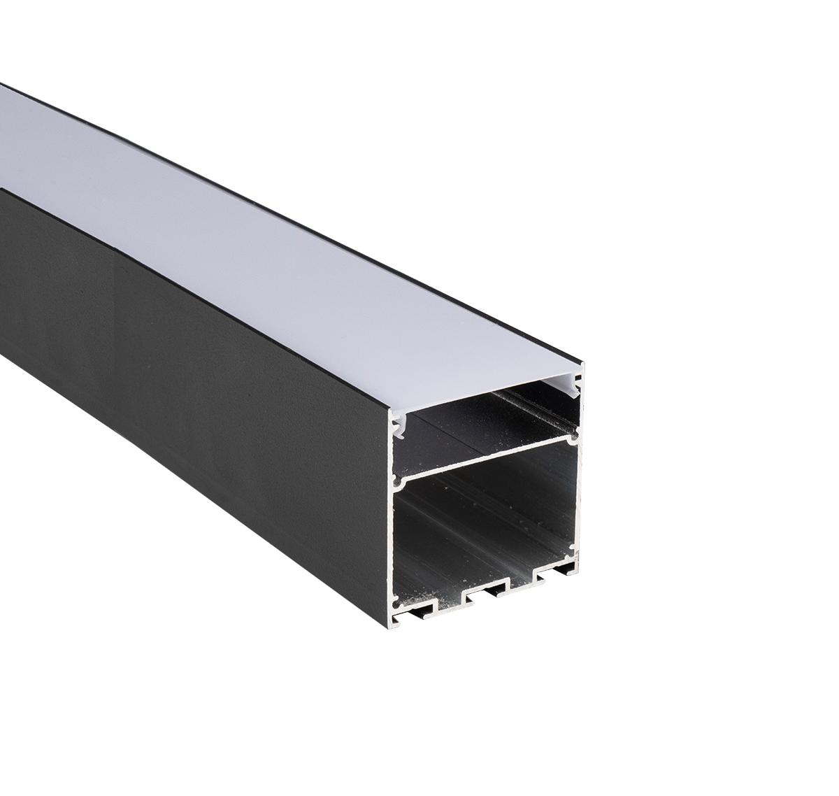 Профиль для светодиодной ленты PAL 5050-BLACK (комплект) накладной 2 м анод.с подвесом