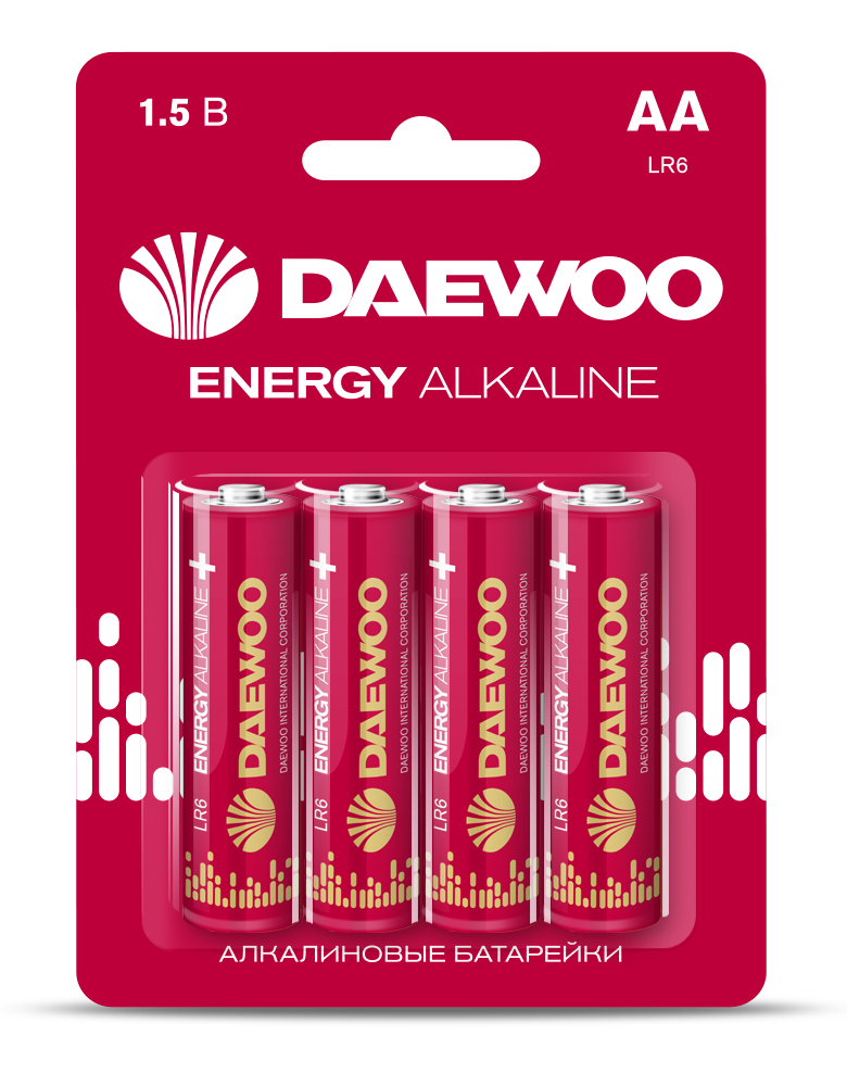 Элемент питания LR03 (AAА) DAEWOO Energy Alkaline блистер, 4 шт.