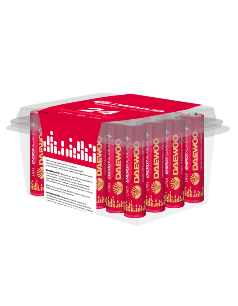 Элемент питания LR03 (AAА) DAEWOO Energy Alkaline,  упаковка 24 шт.