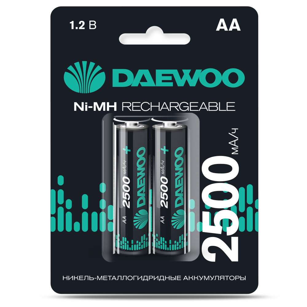 Аккумулятор DAEWOO AA (2500mAh) Ni-MH блистер, 2 шт.