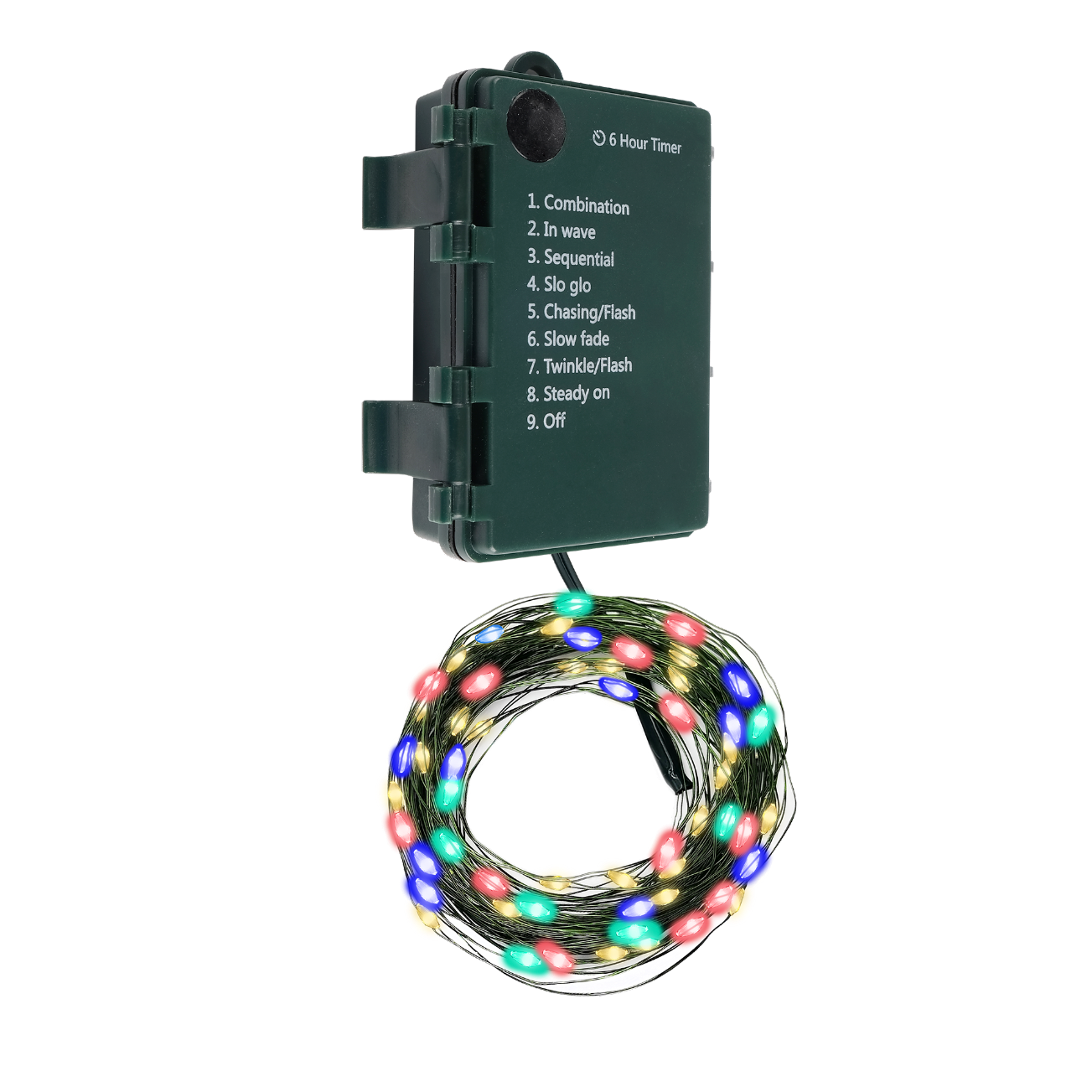 Гирлянда-роса уличная питание от батареек DC-G06-50M50 мультицвет microLED, 5.1 м, 8 режимов 3xAA
