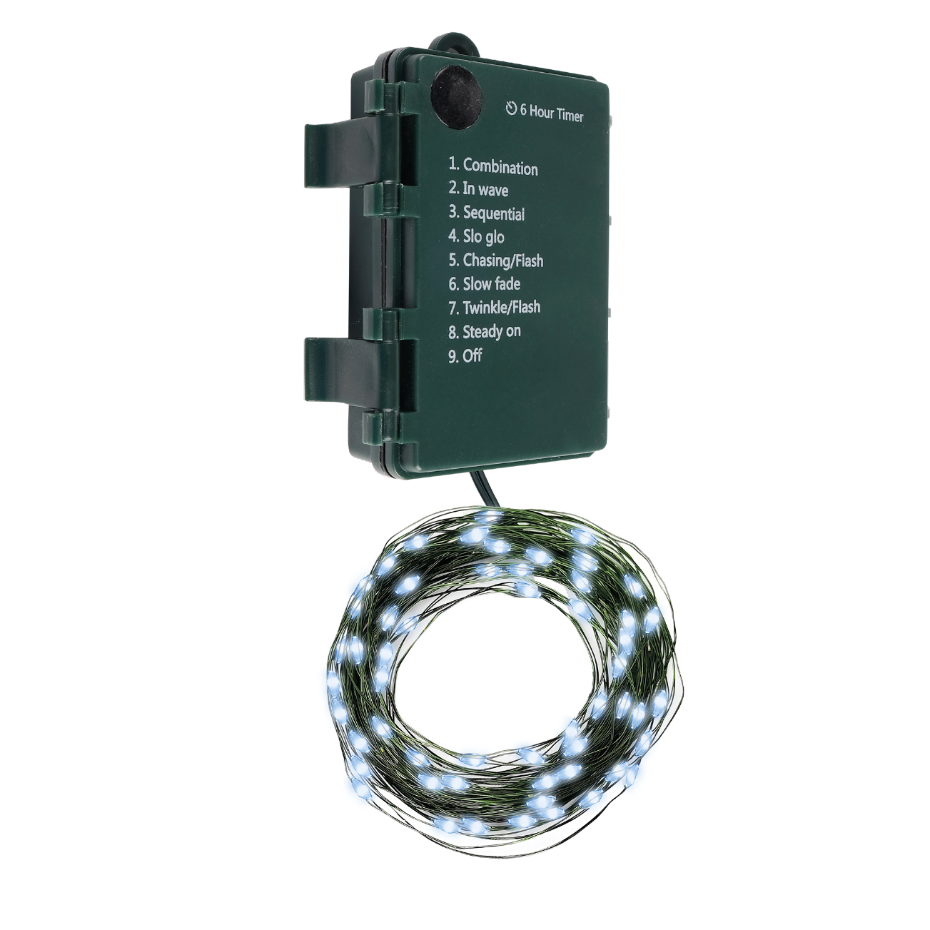 Гирлянда-роса уличная питание от батареек DC-G06-50W 50 белый microLED 5.1 м. 8 режимов 3xAA