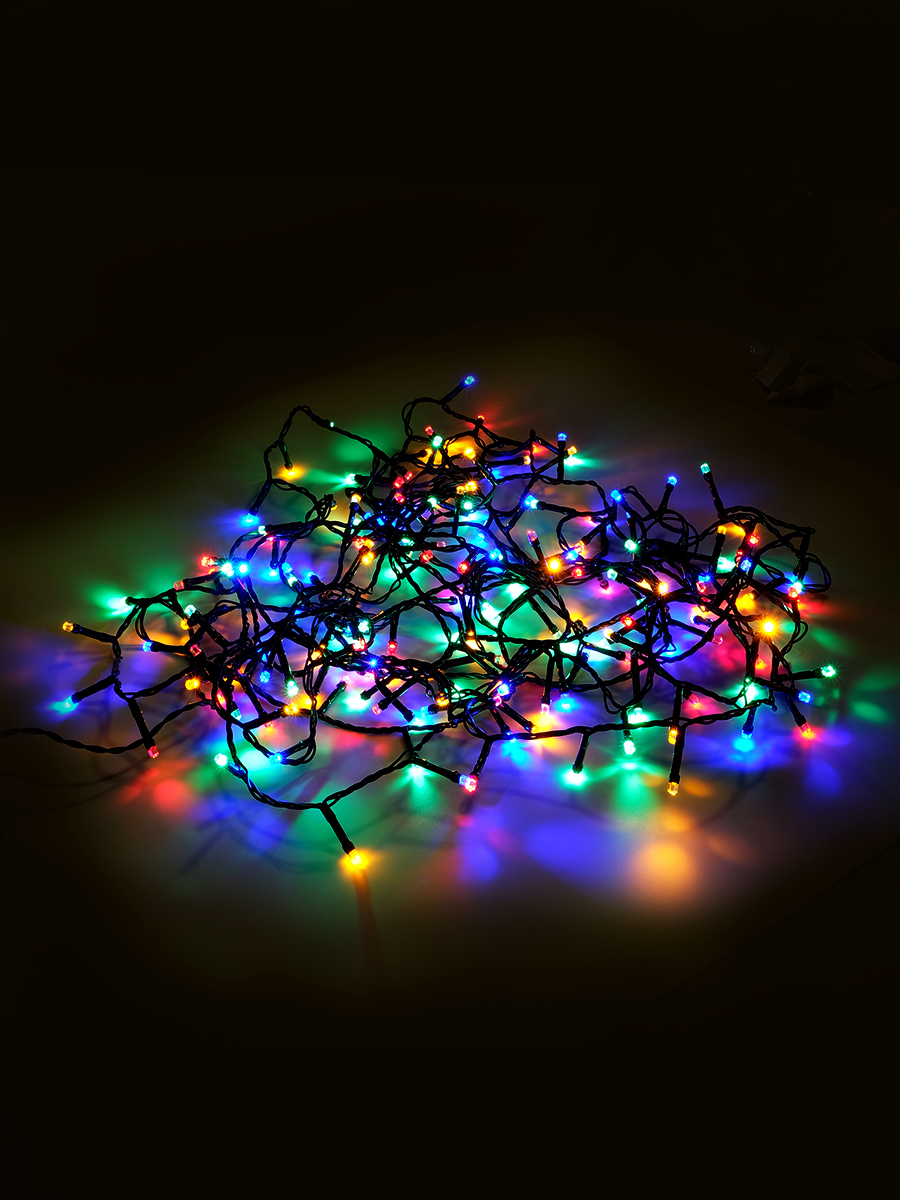 Светодиодная электрогирлянда Бахрома 100 мульти LED, 2х0,55м, IP44, соединяемая, Jazzway
