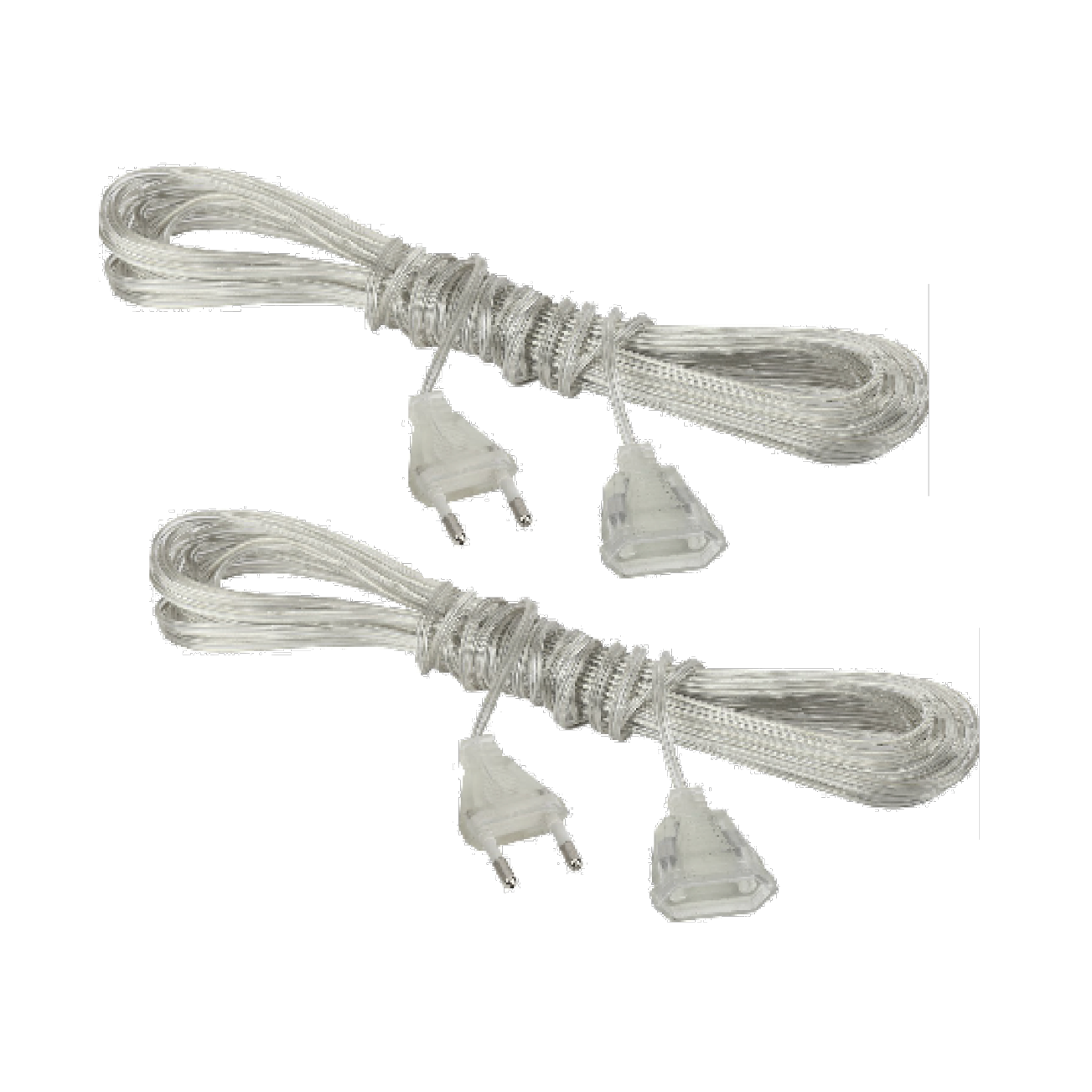 Комплект из 2-х удлинителей для светодиодных гирлянд, прозрачные 3 м