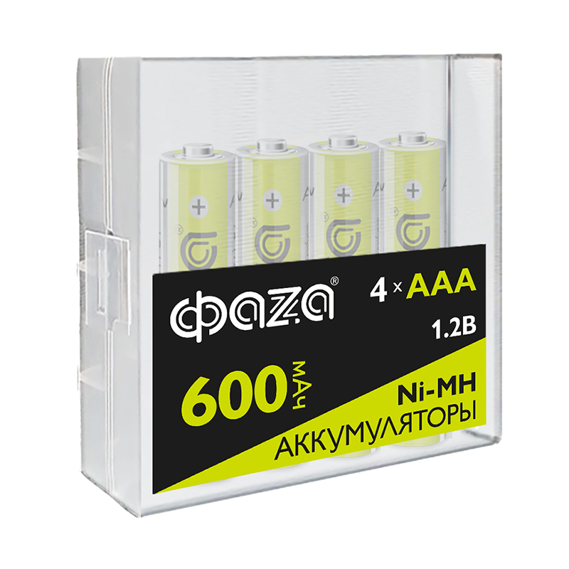 Аккумулятор Никель-Металлогидридные AAA  600мАч Ni-MH Box-4 ФАZА