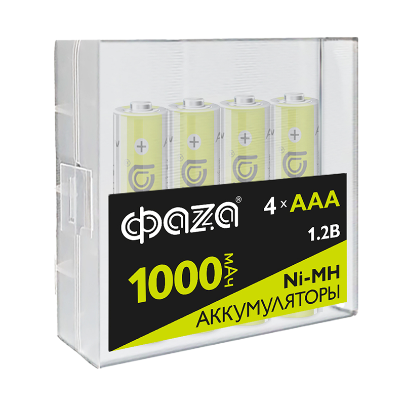 Аккумулятор Никель-Металлогидридные AAA 1000мАч Ni-MH Box-4 ФАZА