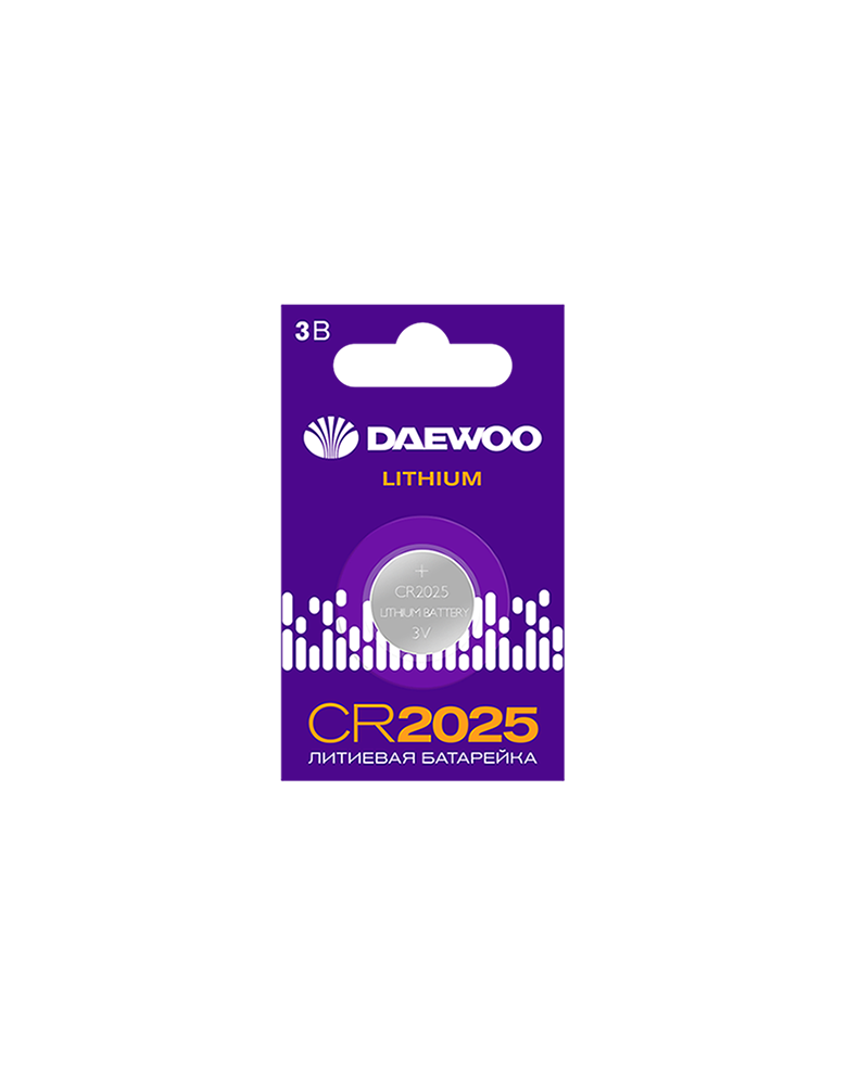 Элемент питания CR2025 DAEWOO Lithium блистер, 1 шт.