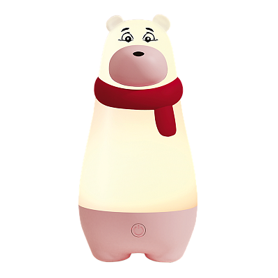 Светильник настольный аккумуляторный светодиодный МИШКА красный