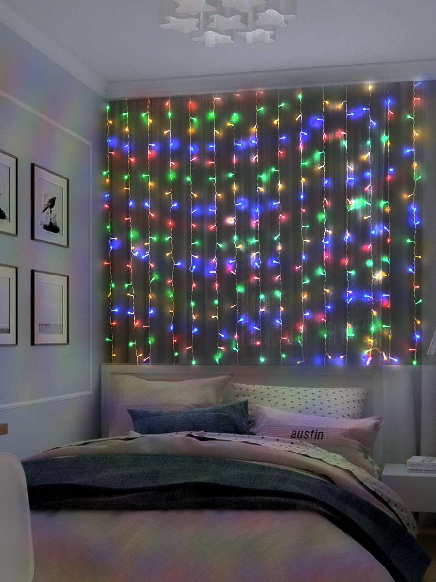 Электрогирлянда Занавес LDCL368C-M 150x150 368L LED. мультицвет