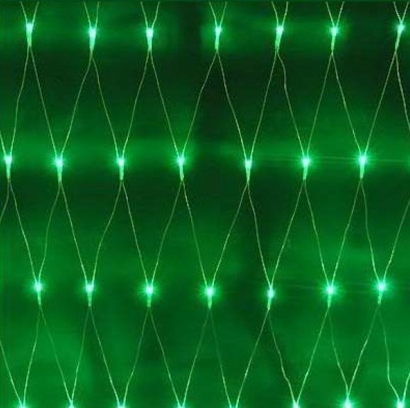 Электрогирлянда Сетка 144 LED уличная зеленая