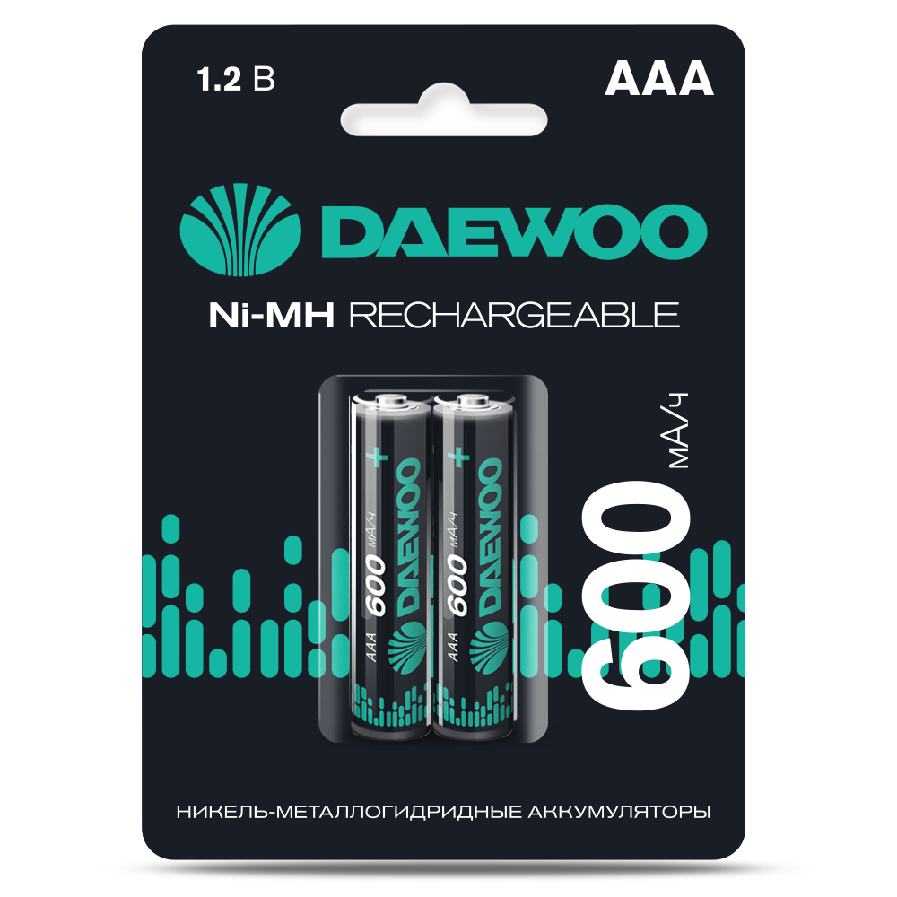 Аккумулятор DAEWOO AAА (600mAh) Ni-MH блистер, 2 шт.