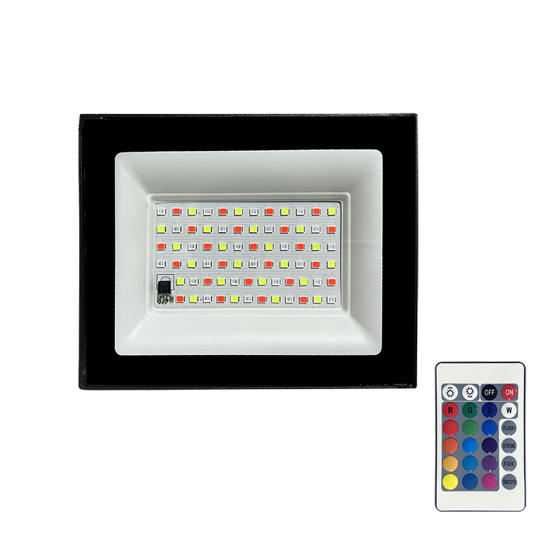 Прожектор светодиодный LED ДО PFL-20W RGB-RC черный IP65