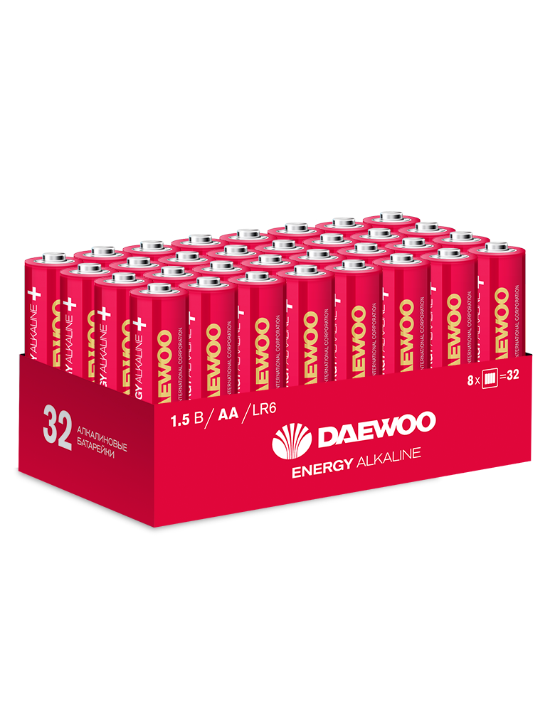 Элемент питания LR 6 (AA) DAEWOO Energy Alkaline, упаковка 32 шт.
