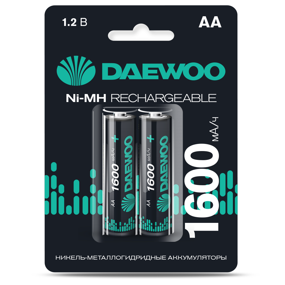 Аккумулятор DAEWOO AA (1600mAh) Ni-MH блистер, 2 шт.