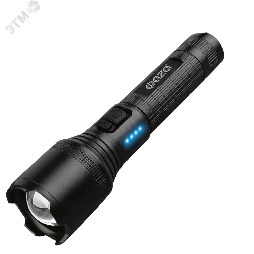 Изображение товара Фонарь светодиодный ручной с функцией ZOOM ФАZA AccuF1-L15WZ-bk черный (шт)