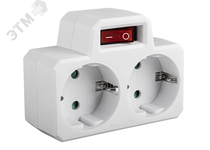 Изображение товара Разветвитель JAZZway AD-2GS 220 В 2 выхода IP20 надежное электросоединение