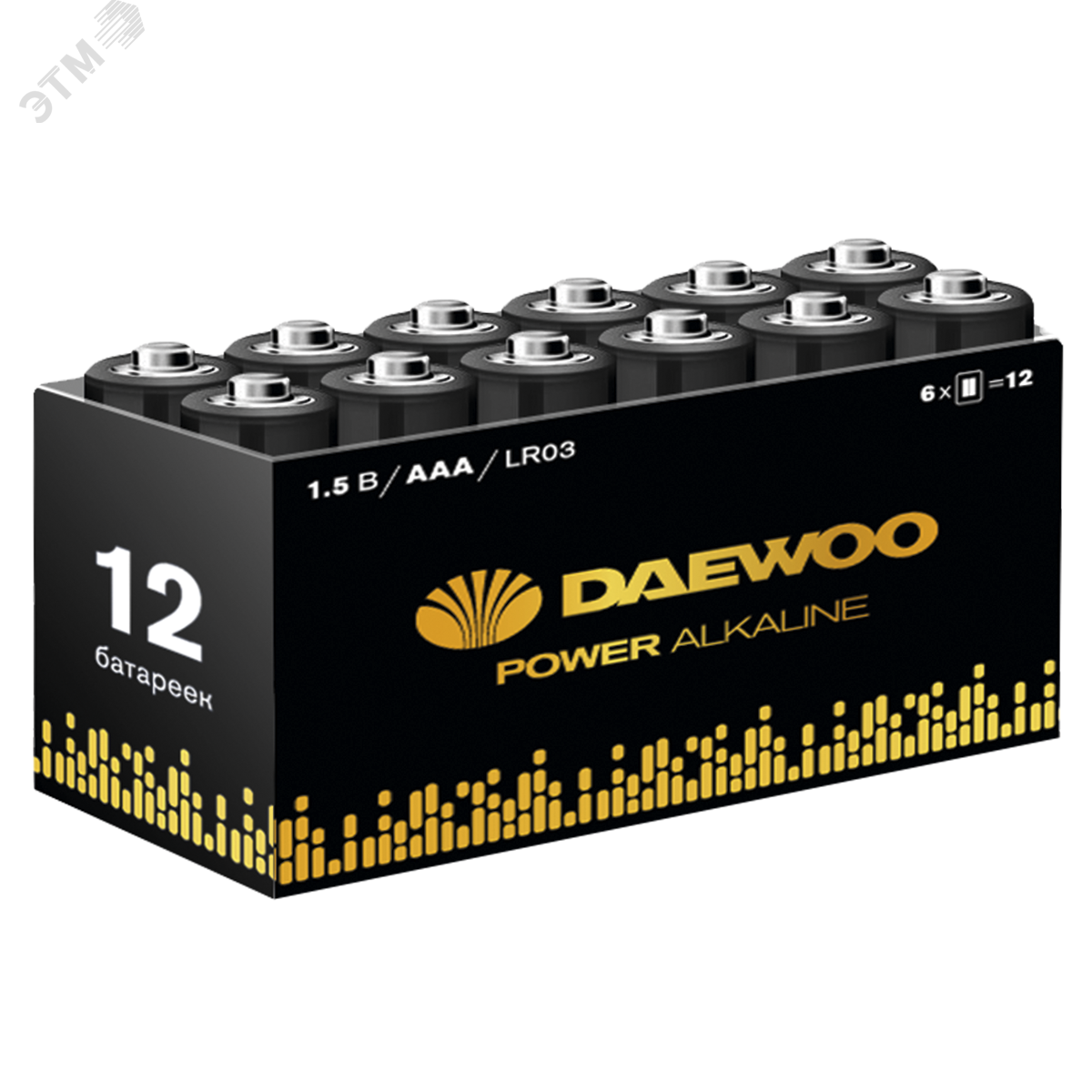 Изображение товара Элемент питания LR03 (AAА) DAEWOO Power Alkaline, упаковка 12 шт. (упак)