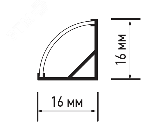 Профиль PAL 1616 (комплект) угловой 2м анодированный для светодиодной ленты 5049888 JazzWay - превью 2