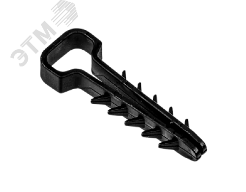 Изображение товара Дюбель-хомут для плоского кабеля черный PCD-F 05x10-45-100BL PA6.6 Jazzway (100 шт/уп) Jazzway (упак)