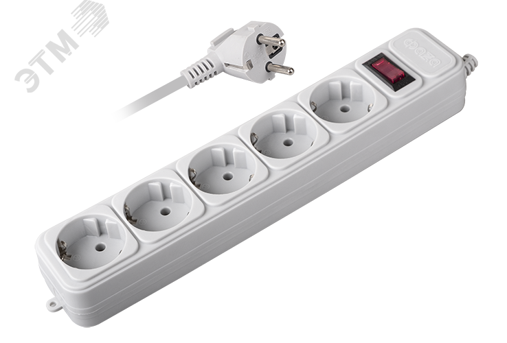 Изображение товара Сетевой фильтр ФАZА FOP-05GS-180-gy 5 розеток 220 В 10 А