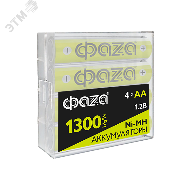 Изображение товара Аккумулятор Никель-Металлогидридные AA 1300мАч Ni-MH Box-4 ФАZА