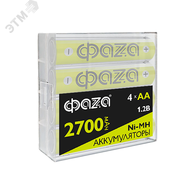 Изображение товара Аккумулятор Никель-Металлогидридные AA 2700мАч Ni-MH Box-4 ФАZА