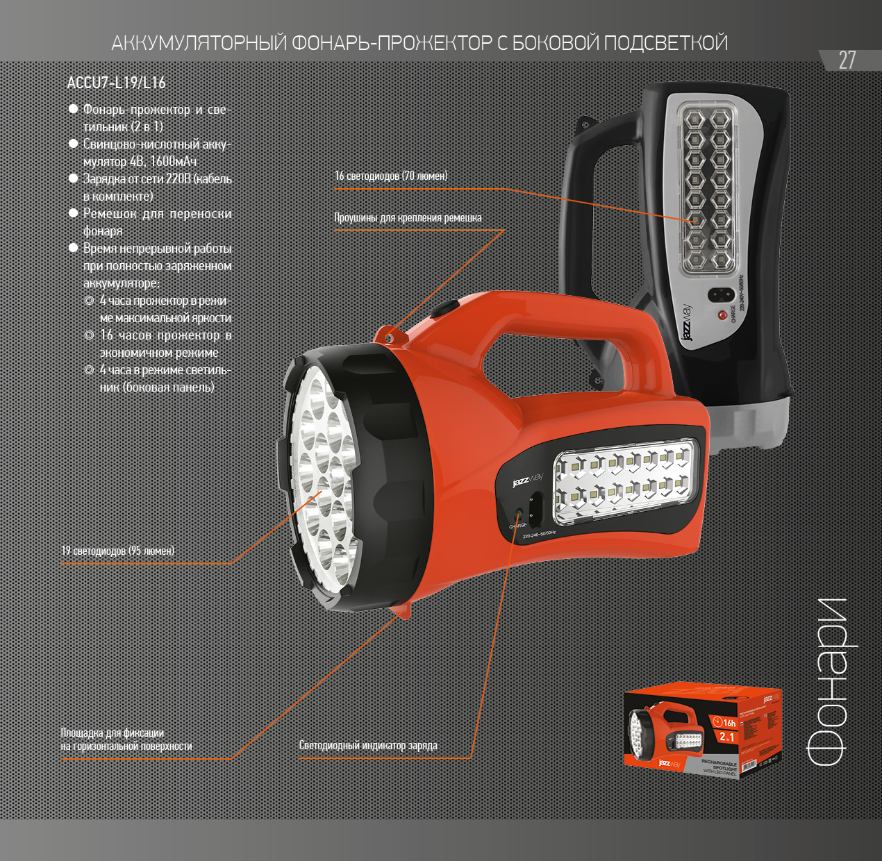 Фонарь jazzway accu7 l19 l21 схема