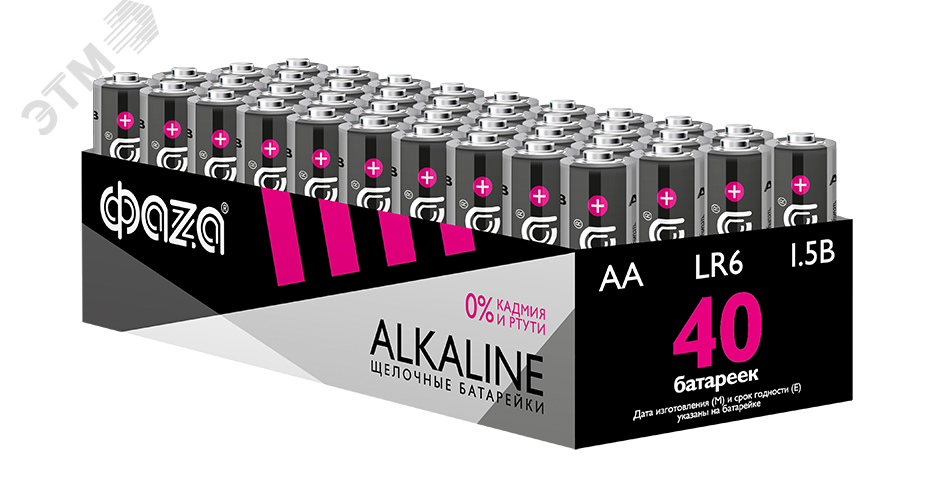 Элементы питания алкалиновые LR 6  (AA) ФАZА Alkaline (40 шт. в упаковке) LR6A-P40 JazzWay - превью