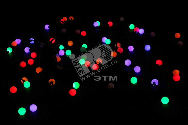 Электрогирлянда Шарики наружная 70LED 2.4см белая