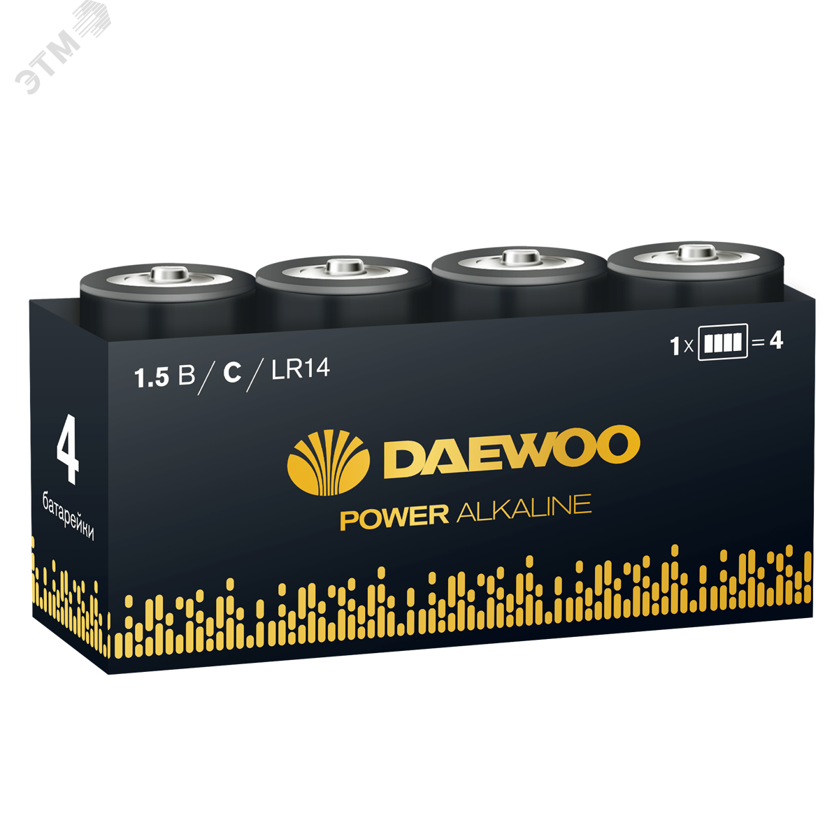 Изображение товара Комплект из 4 батареек LR14 DAEWOO Power Alkaline размер C