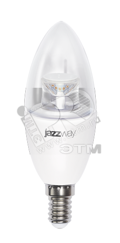 Лампа светодиодная диммируемая LED 7Вт E14 540Лм 230/50 белый прозрачная свеча 1035370 JazzWay