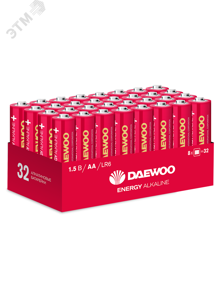 Изображение товара Элемент питания LR 6 (AA) DAEWOO Energy Alkaline, упаковка 32 шт. (шт)