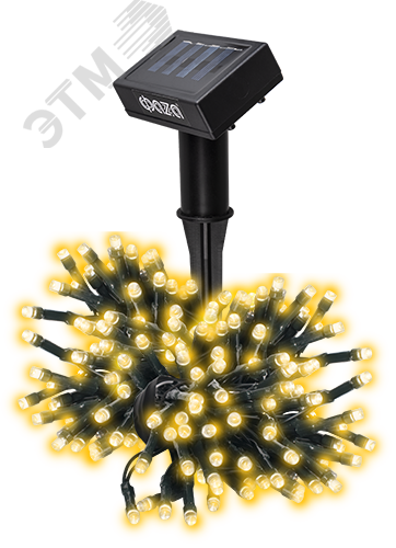 Изображение товара Гирлянда солнечная светодиодная SLR-G01-100Y желтый, 100 LED (шт)