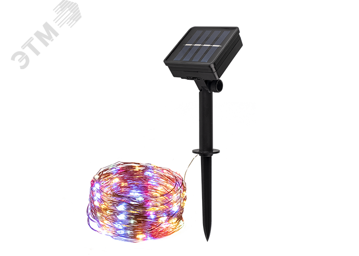 Изображение товара Солнечная светодиодная гирлянда SLR-G03-100M мультицвет 100 LED для декора сада и дома