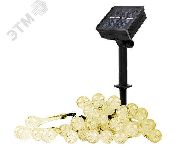 Изображение товара Гирлянда солнечная светодиодная SLR-G08-30W капли, теплый белый ФАZА (шт)