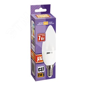 Лампа светодиодная LED 7Вт E14 530Лм 230V/50Hz теплый матовая свеча SP 1027818-2 JazzWay - 2
