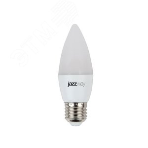 Лампа светодиодная LED 7w E27 4000K свеча 230/50 Jazzway