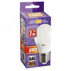 Лампа светодиодная LED 7Вт E27 530Лм 230V/50Hz теплый матовый шар SP 1027863-2 JazzWay - 2