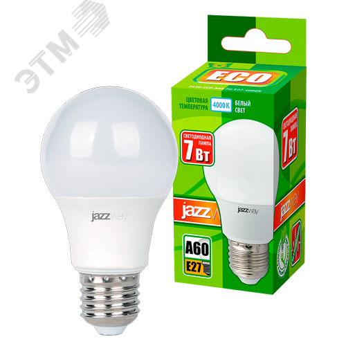 Лампа светодиодная LED 7Вт E27 580Лм 220V/50Hz белый матовая груша ECO - фото 2