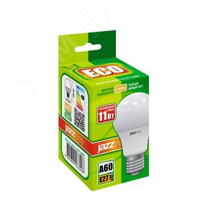 Лампа светодиодная LED 11w E27 теплый матовый груша 1033208 JazzWay - 2