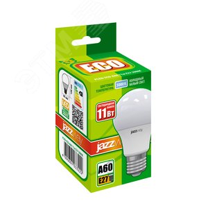Лампа светодиодная LED 11w E27 холодный матовый груша 1033222 JazzWay - 2