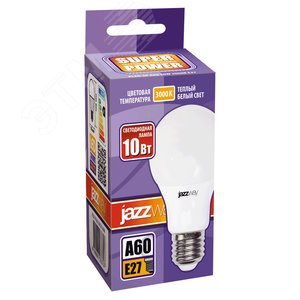 Лампа светодиодная LED 10Вт E27 230V/50Hz теплый матовая груша SP 1033697 JazzWay - 2