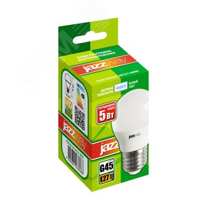 Лампа светодиодная LED 5Вт E27 400Лм белый матовая шар 230V/50Hz ECO 1036988A JazzWay - 2