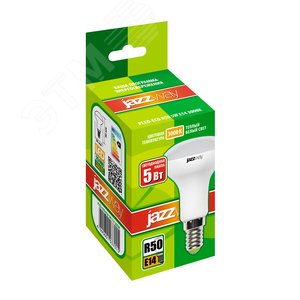 Лампа светодиодная рефлекторная LED 5Вт R50 E14 400Лм теплый 230V/50Hz ECO 1037015A JazzWay - 2