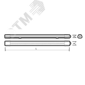Светильник светодиодный влагозащищенный ДСП-40Вт 4000К 3600 Лм матовый рассеиватель IP65 - фото 10
