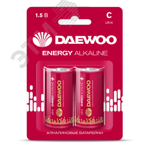 Элемент питания LR14 DAEWOO Energy Alkaline блистер, 2 шт. 5029996 JazzWay