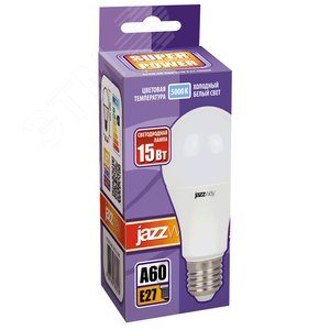 Лампа светодиодная LED 15Вт E27 холодный белый матовая груша 2853035 JazzWay - 2
