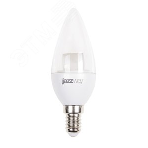 Лампа светодиодная LED 7Вт E14 теплый белый свеча прозрачная