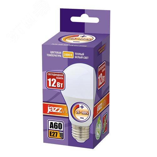 Лампа светодиодная диммируемая LED 12Вт E27 теплый белый матовая груша - фото 2