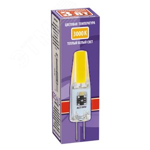 Лампа светодиодная LED 3Вт G4 теплый COB - фото 2